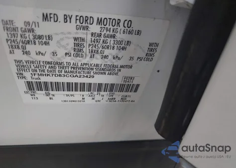 2012 Ford Explorer Xlt z USA, uszkodzony, nr VIN 1FMHK7D83CGA23429